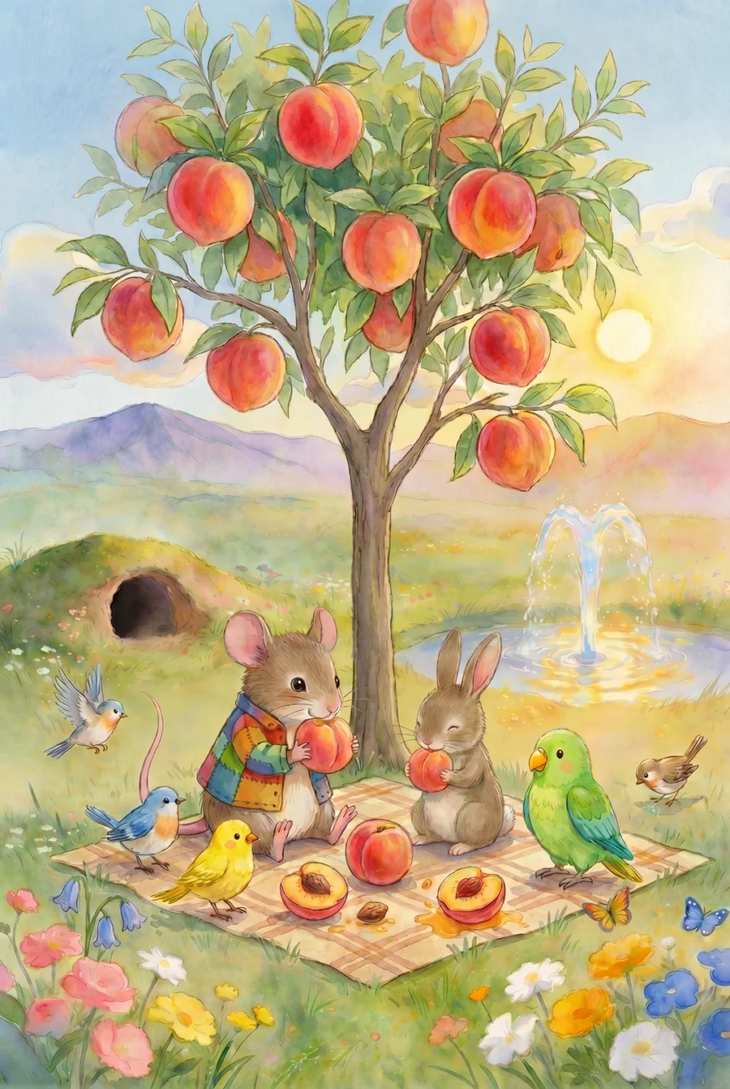 Mat and the Peach Pit. Mat and friends having a peach picnic.